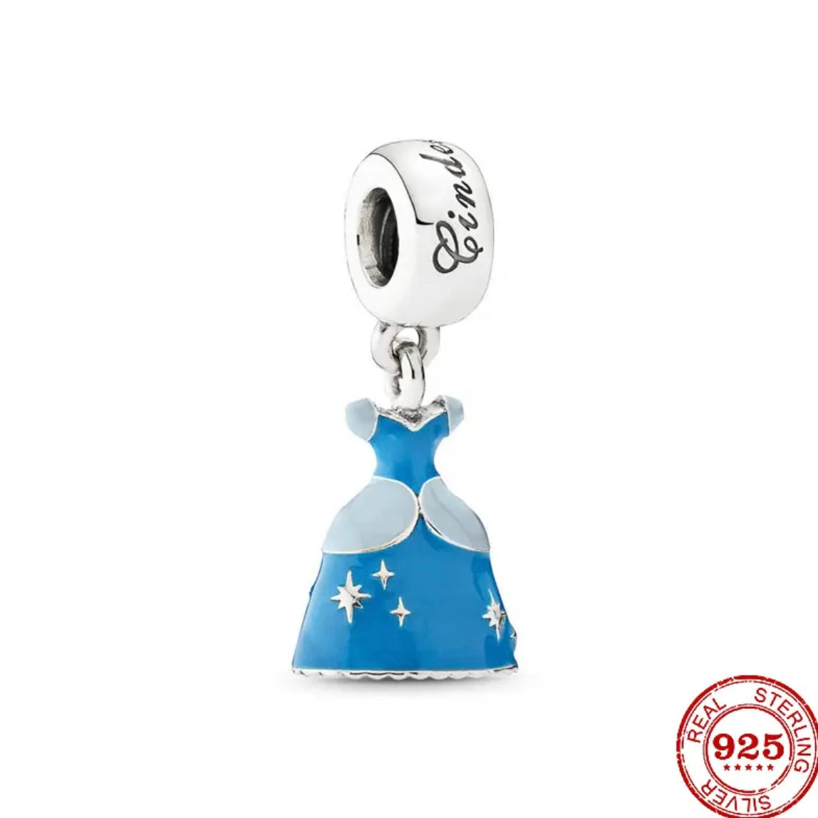 Charm για Βραχιόλι τύπου Pandora Φόρεμα Σταχτοπούτας Ασήμι 925