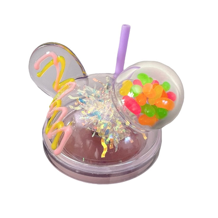 a. Ποτήρι Πλαστικό Minnie Ροζ με Καλαμάκι 450ml