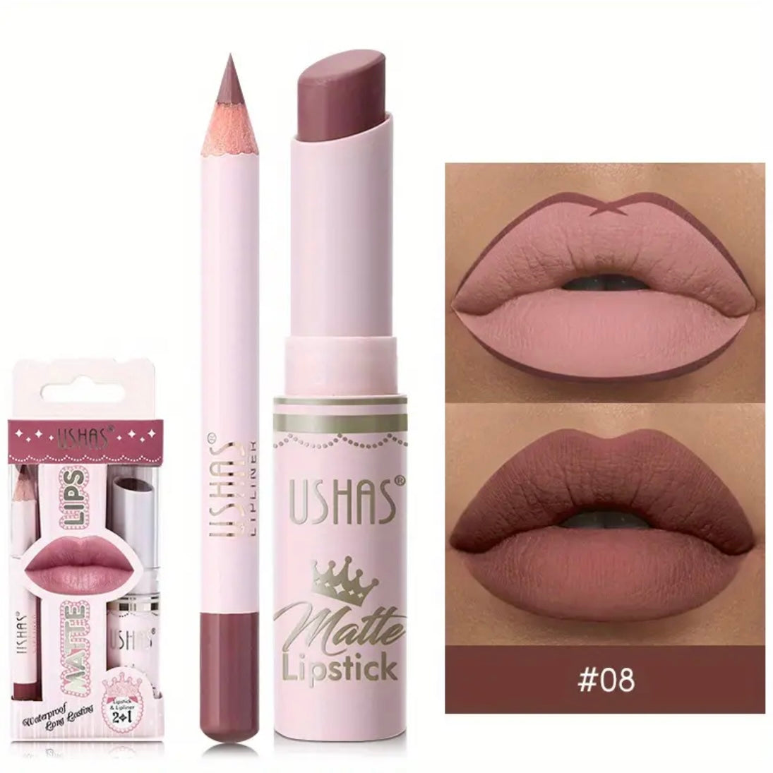 a. Lip Pencil & Matte Lipstick Ushas Set