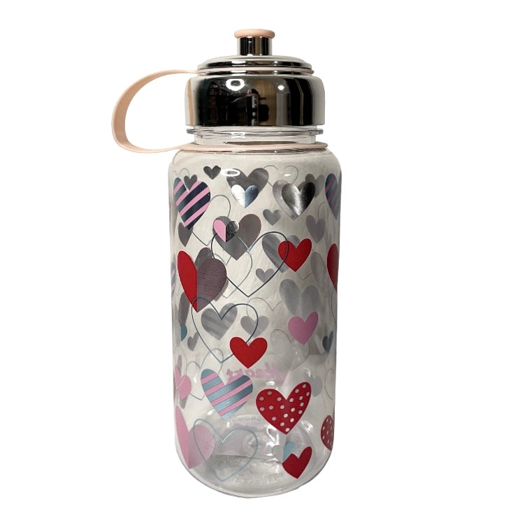 b. Παγούρι Πλαστικό με Βιδωτό Καπάκι Hearts 1000ml