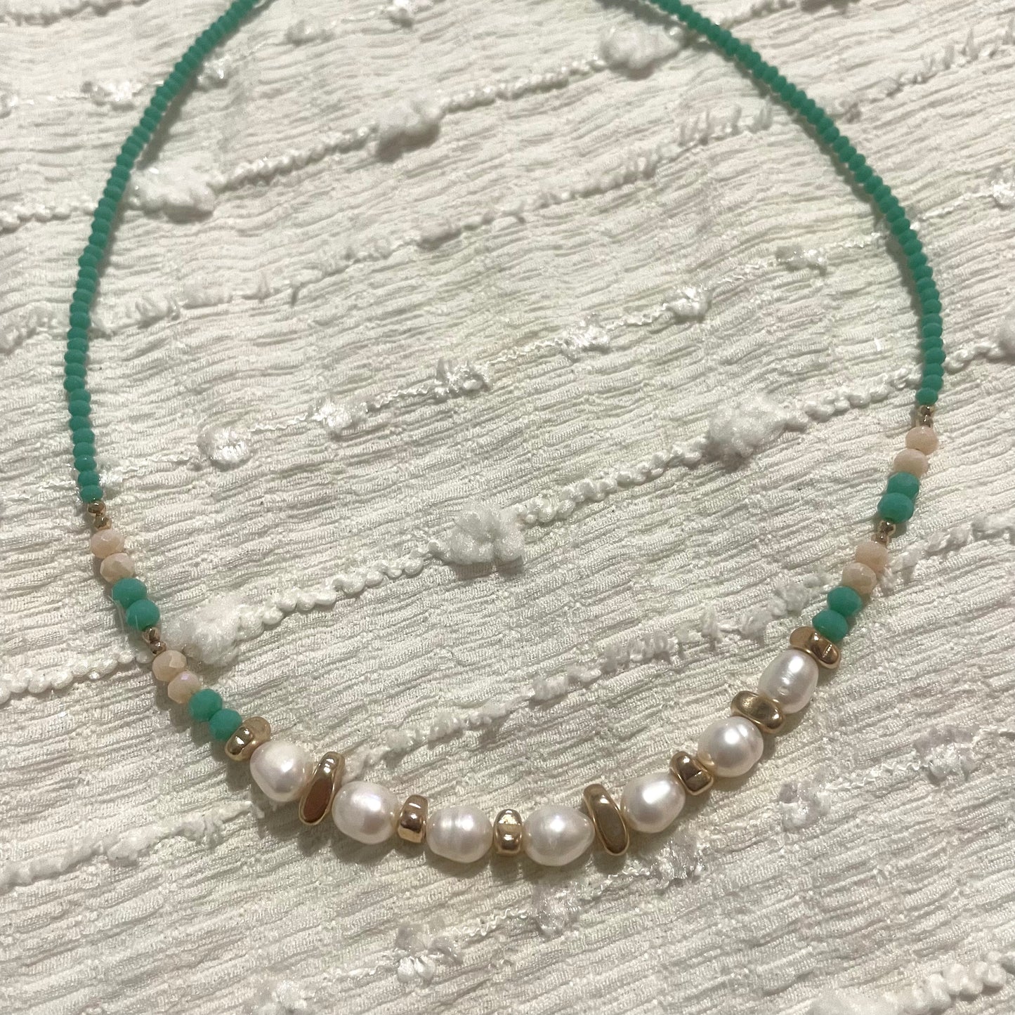 Κολιέ Pearls σε Χρυσό & Πράσινο από Ανοξείδωτο Ατσάλι
