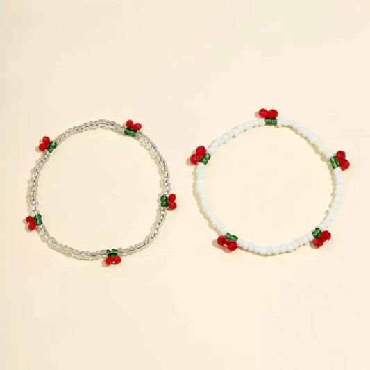 Βραχιόλι Χεριού Cherries ελαστικό με Χάντρες