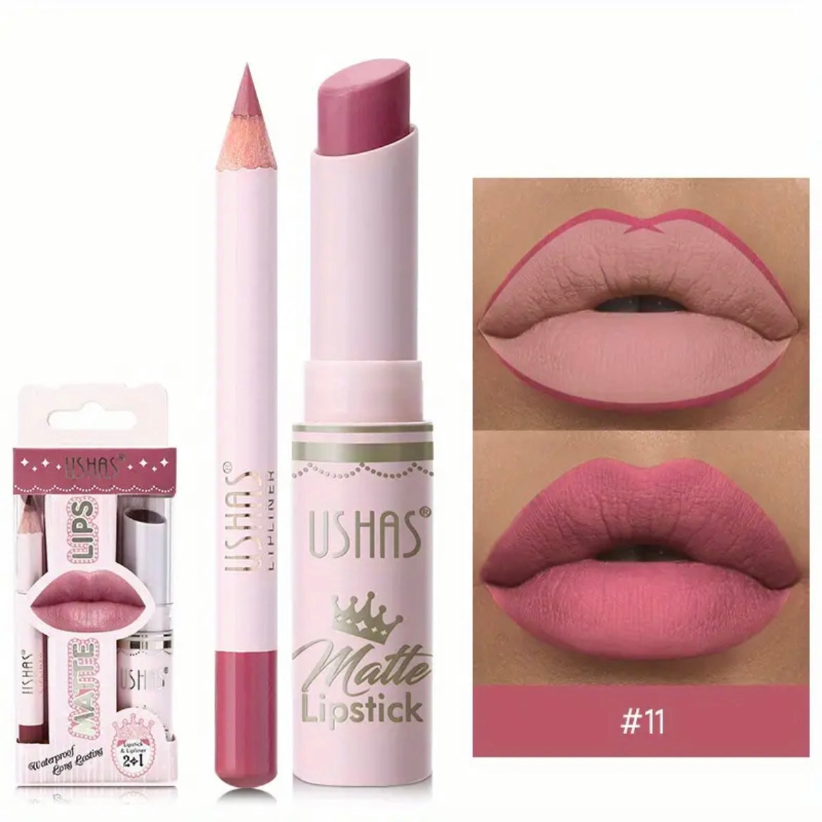 a. Lip Pencil & Matte Lipstick Ushas Set