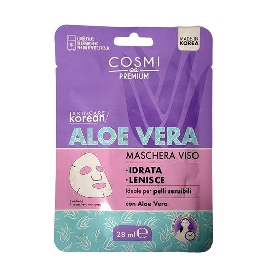 f. Μάσκα Προσώπου Cosmi Italia Aloe Vera για Ενυδάτωση 28ml